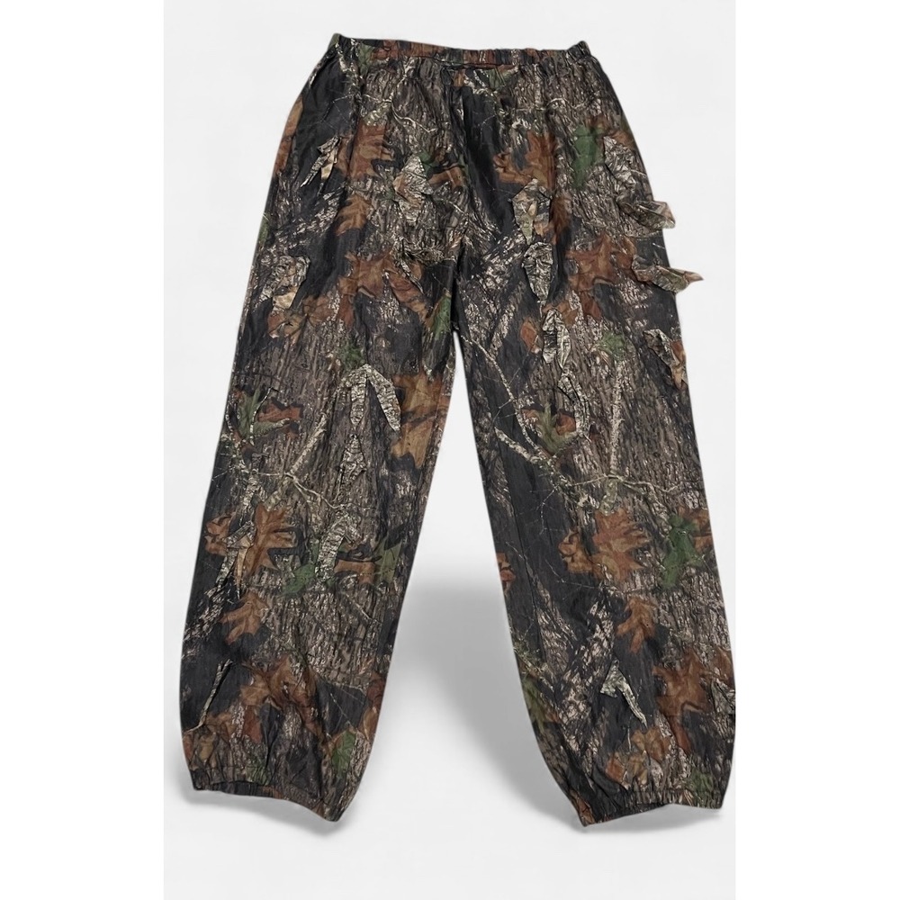 Men's Camouflage Cargo Pants with Elastic Waist - Brown/Green Camo